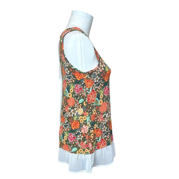 MATILDA JANE Women’s Sleeveless Layered Casual Floral Green Tank Flowy Sz Small - Picture 5 of 16